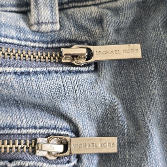 Michael Kors Jeans Women’s Sz 6 Blue Double Front Hem Zips Skinny 30x28 - Picture 15 of 15